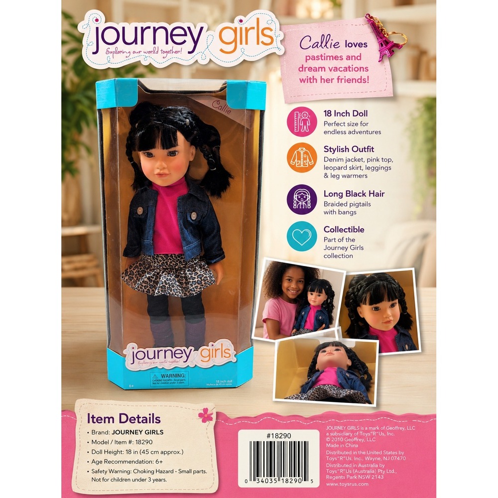 Journey Girls Callie 18 Inch Doll Toys R Us Exclusive Denim Jacket Leopard Skirt